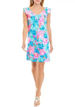 Lilly Pulitzer® Women's Flutter Sleeve Ruffle Neck Printed Dress