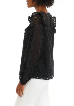 Lilly Pulitzer® Women's Caroline Long Sleeve Eyelet Top -Cheap Golden Hill Studio Store Belk 346