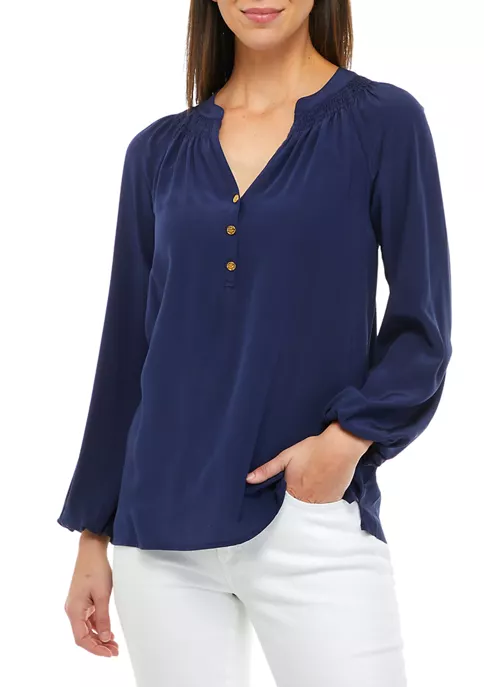Lilly Pulitzer® Women's Blouson Sleeve Henley Top 6 Lilly Pulitzer® Women's Blouson Sleeve Henley Top - Image 4