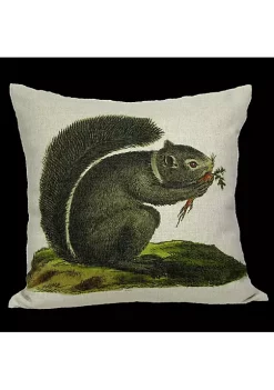 Golden Hill Studio 18" Orange and Black Squirrel Enjoying His Carrot Throw Pillow Cover