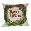Golden Hill Studio 18" White and Green 'Merry Christmas' Berry Wreath Throw Pillow Cover -Cheap Golden Hill Studio Store Belk 550
