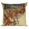 Golden Hill Studio 18" Brown Santa Claus with Reindeer Christmas Throw Pillow Cover -Cheap Golden Hill Studio Store Belk 552