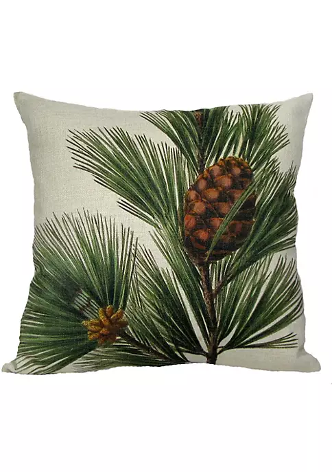 Golden Hill Studio 18" Green Pine Cone and Bough Square Christmas Throw Pillow Cover 3 Golden Hill Studio 18" Green Pine Cone and Bough Square Christmas Throw Pillow Cover