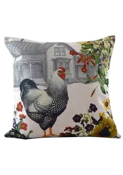 Golden Hill Studio 18" Black Hen and Farmhouse Throw Pillow Cover
