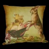 Golden Hill Studio 14" Green and Yellow Bunny Pushing Little Chicks in a Wheelbarrow Throw Pillow Cover -Cheap Golden Hill Studio Store Belk 560