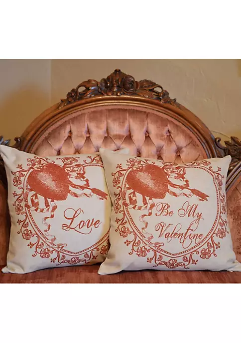 Golden Hill Studio Traditional Calligraphy “Love” Valentine’s Day Decorative Throw Pillow 14” 4 Golden Hill Studio Traditional Calligraphy “Love” Valentine’s Day Decorative Throw Pillow 14” - Image 2