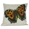 Golden Hill Studio 18" Orange and Black Spotted Butterfly Decorative Throw Pillow