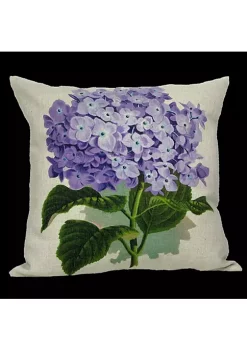 Golden Hill Studio 18" Purple and White Square Two Tone Hydrangea Decorative Floral Throw Pillow
