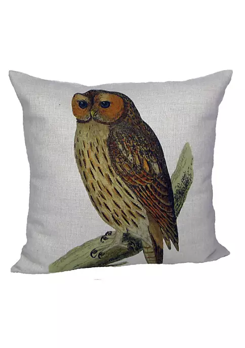 Golden Hill Studio 18" White and Brown Owl Square Throw Pillow with Insert 4 Golden Hill Studio 18" White and Brown Owl Square Throw Pillow with Insert - Image 2