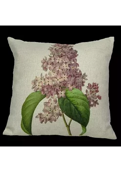 Golden Hill Studio 18" Purple and Green Square Lilac Detail Throw Pillow