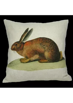 Golden Hill Studio 18" White and Brown Darling Bunny Decorative Throw Pillow