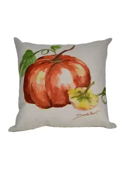 Golden Hill Studio 18" Red and Yellow Autumn Pumpkin with Gourd Decorative Throw Pillow Cover