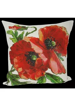 Golden Hill Studio 18” Vintage Red Poppy Pillow Cover