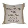 Golden Hill Studio 12" Green Striped 'The Mountains Are Calling and I Must Go' Throw Pillow -Cheap Golden Hill Studio Store Belk 646