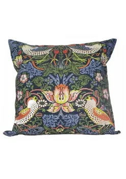 Golden Hill Studio 18" Blue and Green Swirl Floral Birds Throw Pillow with Insert