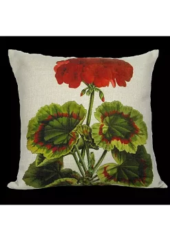 Golden Hill Studio 18" Green and Red Spring Geranium Throw Pillow