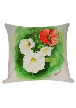 Golden Hill Studio 18” x 18” Hollyhock Throw Pillow With Insert