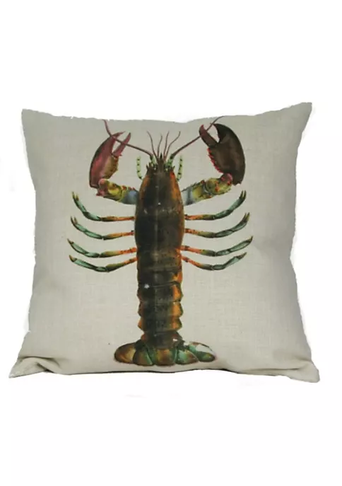 Golden Hill Studio 18" White and Brown Lobster Square Throw Pillow Cover 3 Golden Hill Studio 18" White and Brown Lobster Square Throw Pillow Cover