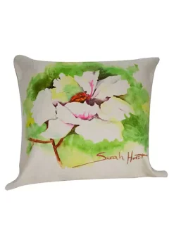 Golden Hill Studio 18” x 18” White Peony Throw Pillow