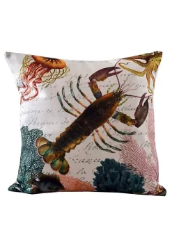 Golden Hill Studio 18" Black and Pink Decorative Lobster Throw Pillow Cover