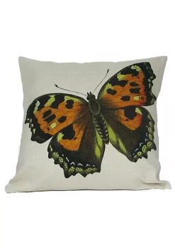 Golden Hill Studio 18" Orange and Black Spotted Butterfly Decorative Throw Pillow Cover
