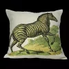 Golden Hill Studio 18" White and Black Striped Galloping Exotic Zebra Throw Pillow Cover