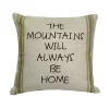 Golden Hill Studio 12" Black and Green Striped 'The Mountains Will Always Be Home' Throw Pillow -Cheap Golden Hill Studio Store Belk 771