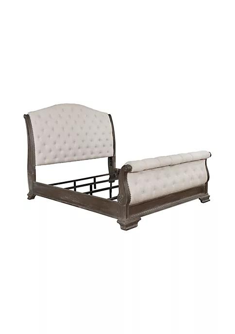 Crown Mark Alexandria Antique King Upholstered Sleigh Bed 5 Crown Mark Alexandria Antique King Upholstered Sleigh Bed - Image 3